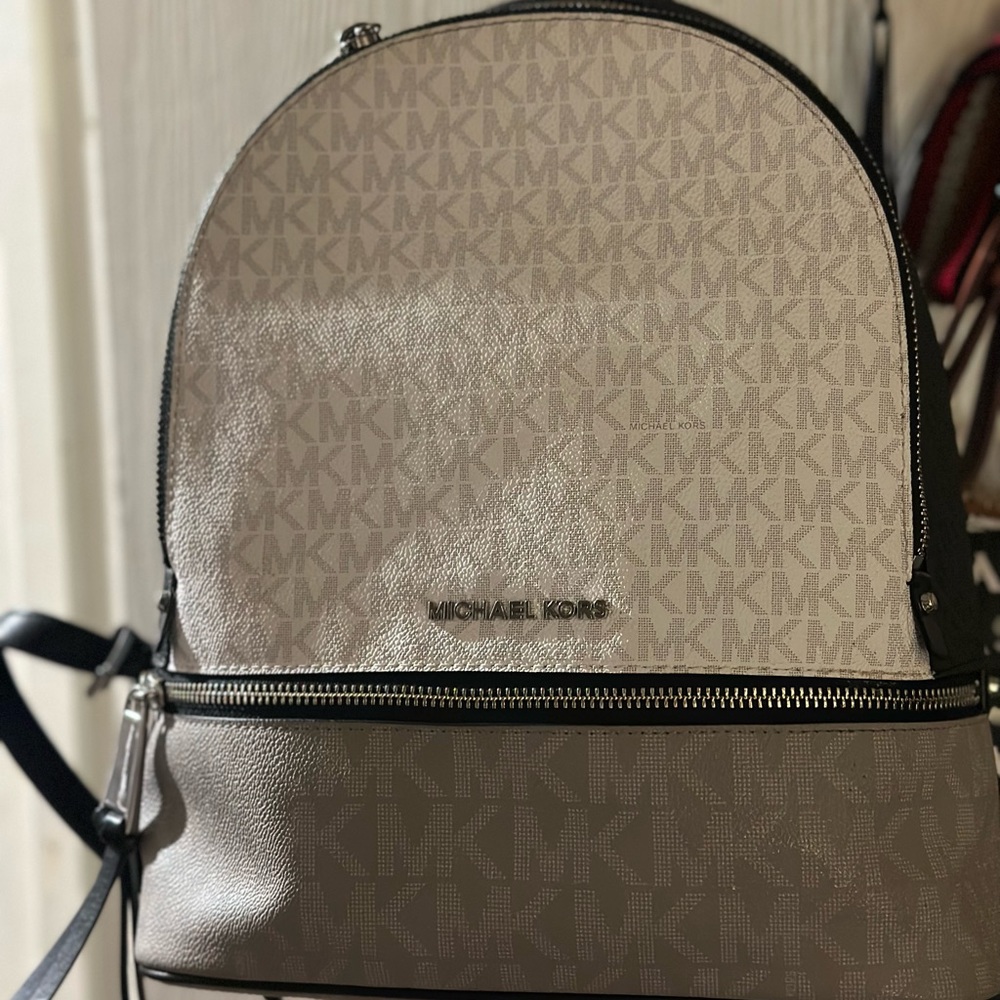 Color block mk backpack large sized